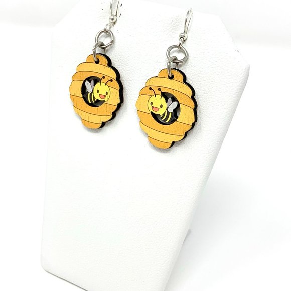Bee Hive with Bee Earrings - Picture 2 of 4